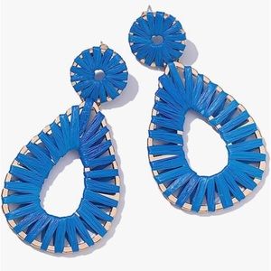 Boho Raffia Earrings Statement Teardrop Earrings Drop Dangle Bohemian Earrings